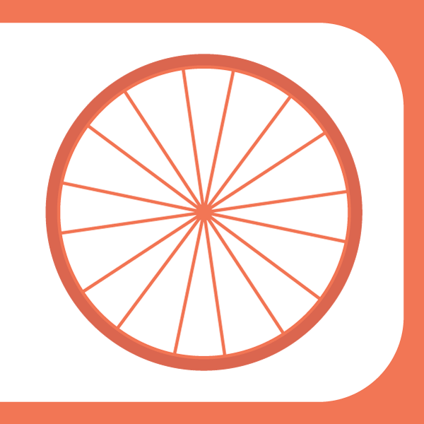 Bike wheel in orange - Financing Workers co-operatives