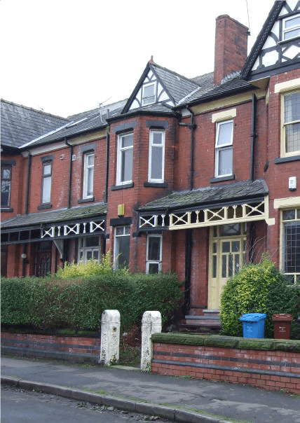 Front of Victorian house in Manchester